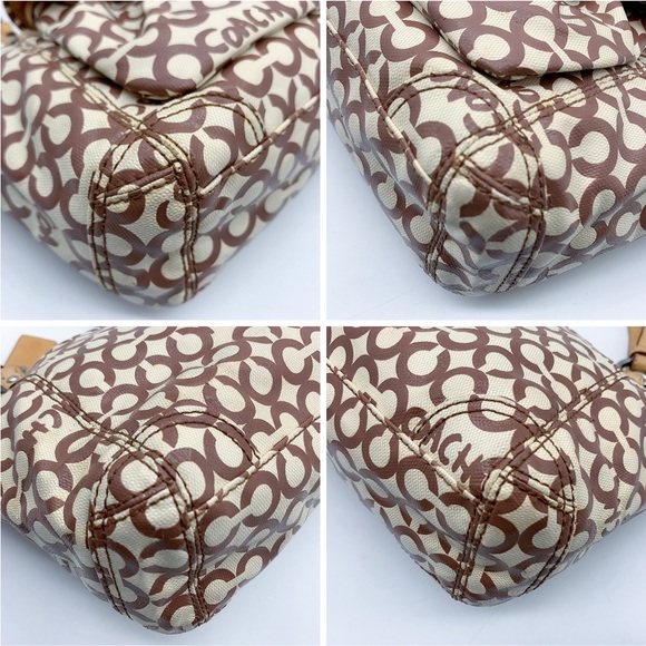 Coach Leah Optic Art Coated Canvas Crossbody Shoulder Bag in Brown Ivory - Picture 6 of 16